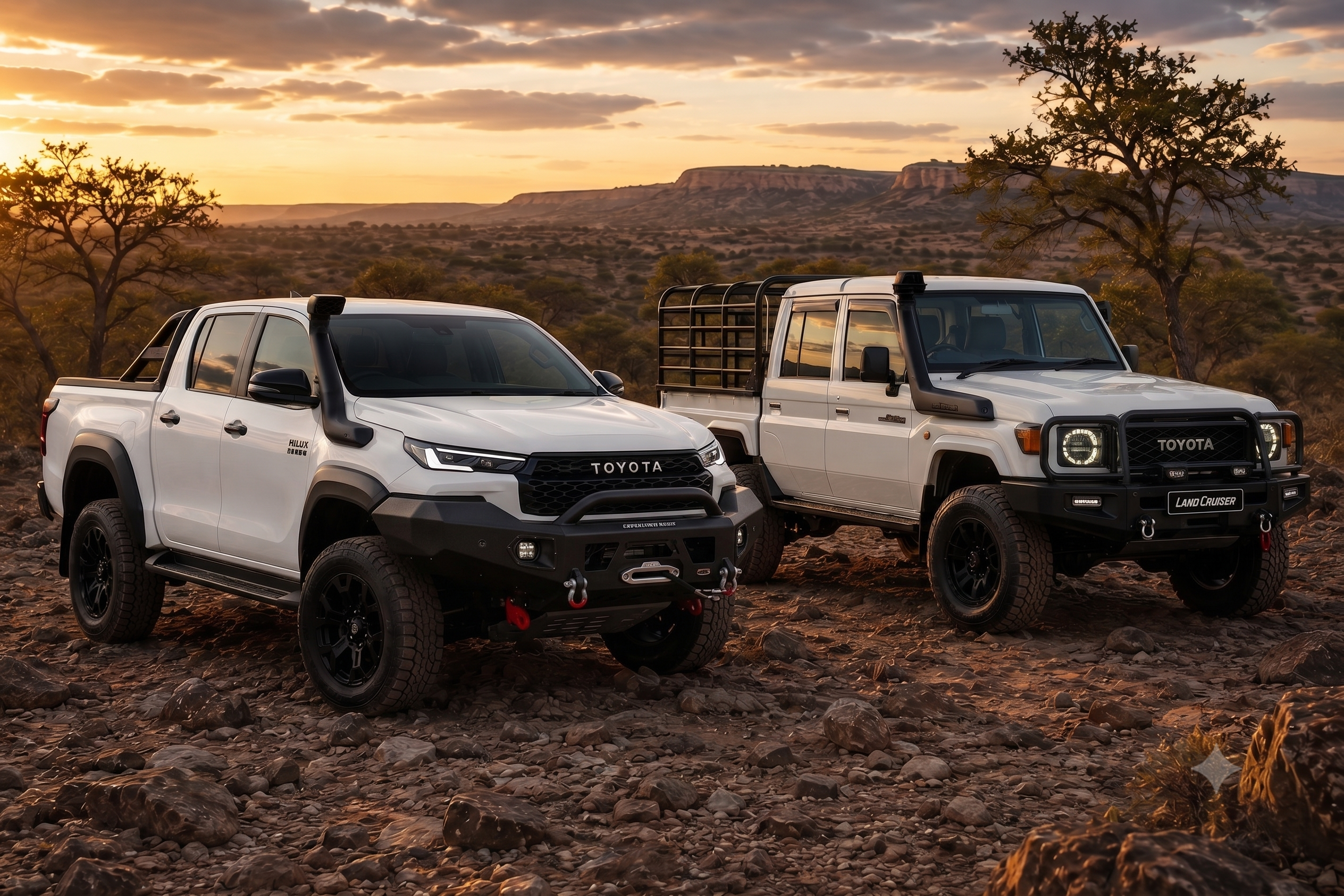 Toyota Hilux Travo 2.8 GD-6 vs Land Cruiser 79 2.8 GD-6 side by side comparison South Africa